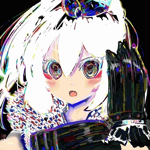 CryptoNinja #031 詩音。黒地に白い髪の忍者（絵が動きます）