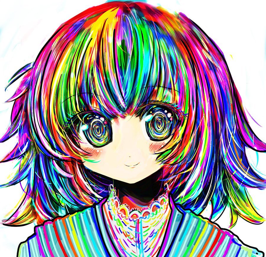 手描きの最後のレインボーガール