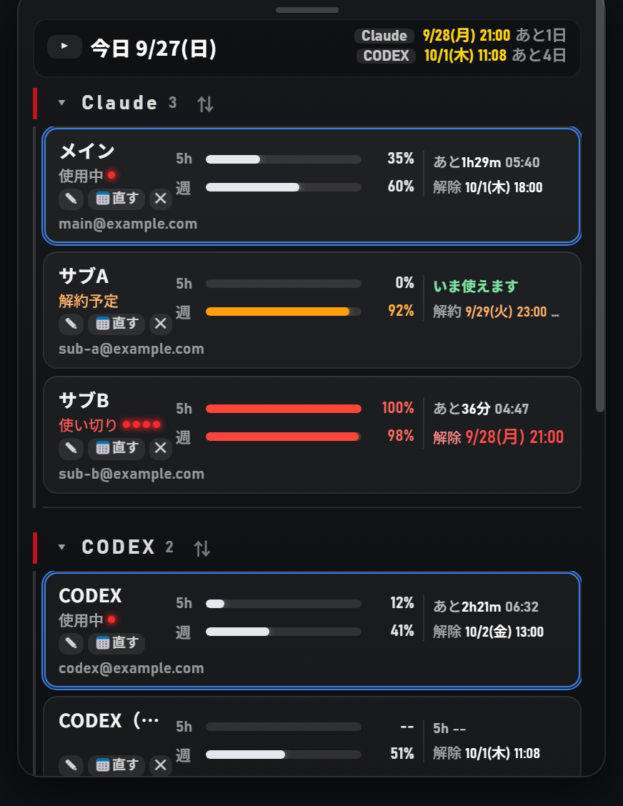 CC Checkerの本体の色。カーボン黒。