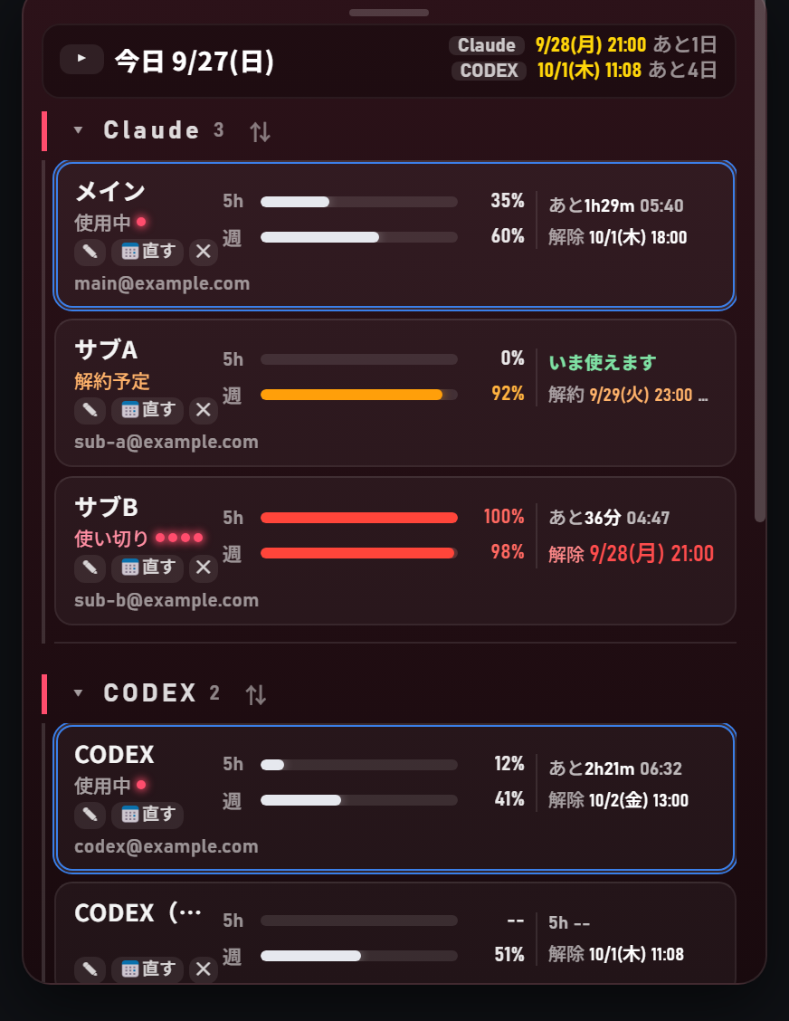 CC Checkerの本体の色。ワインレッド。