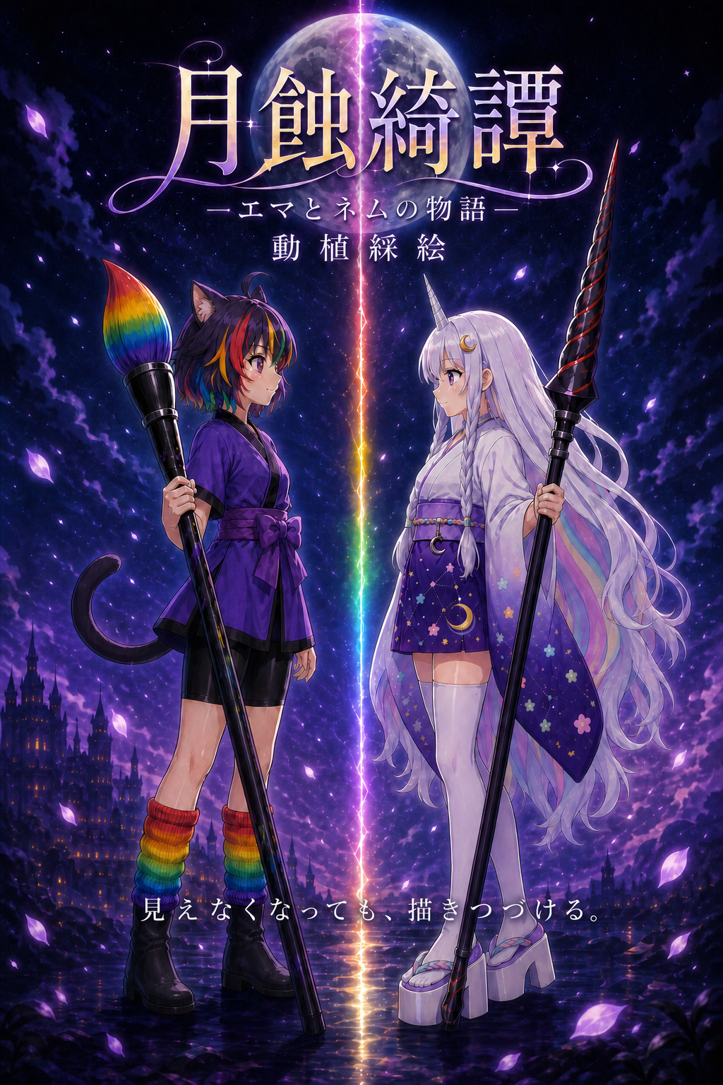 「月蝕綺譚 ―エマとネムの物語― 動植綵絵」縦キービジュアル（表紙）